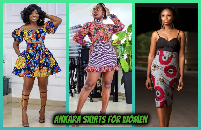 African print midi skirts