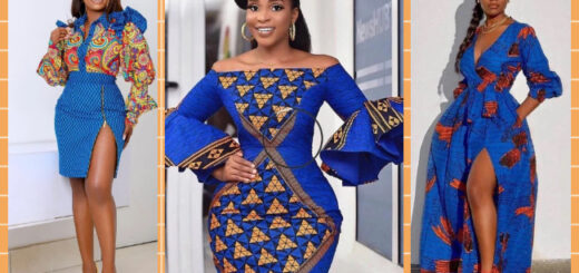 blue african print dress