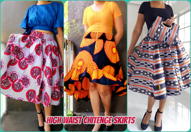 high waist chitenge skirts